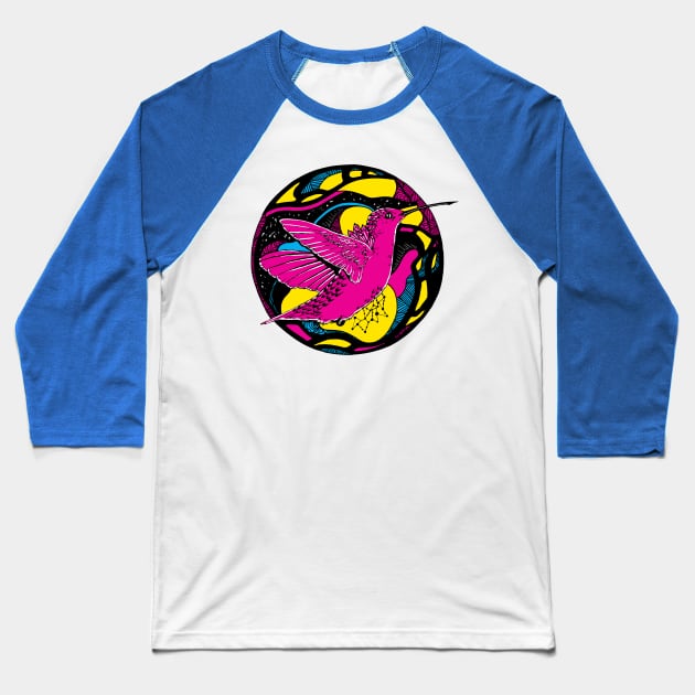 CMYK Circle of The Hummingbird Baseball T-Shirt by kenallouis